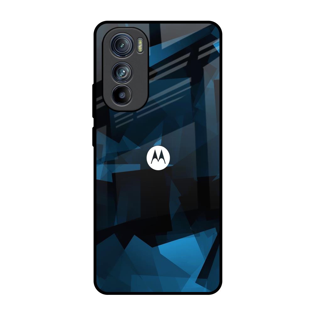 Polygonal Blue Box Motorola Edge 30 Glass Back Cover Online