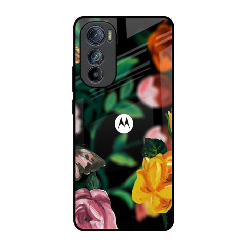 Flowers & Butterfly Motorola Edge 30  Glass Back Cover Online