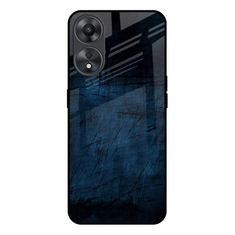 Dark Blue Grunge Oppo A58 5G Glass Back Cover Online