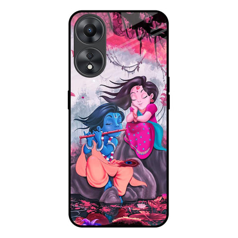 Radha Krishna Art Oppo A58 5G Glass Back Cover Online