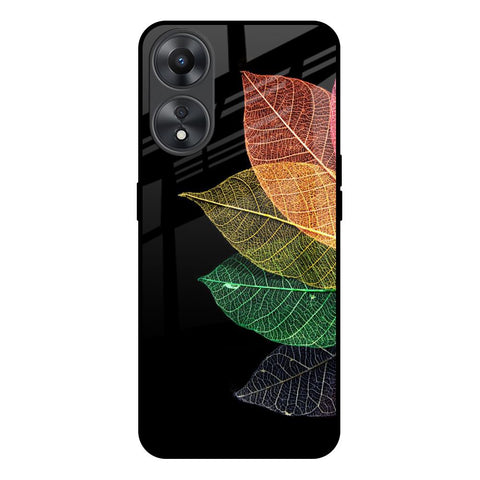 Colorful Leaves Oppo A58 5G Glass Back Cover Online