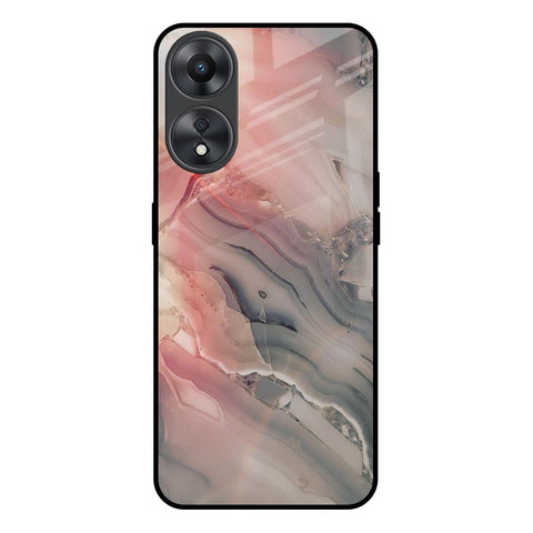 Pink And Grey Marble Oppo A58 5G Glass Back Cover Online