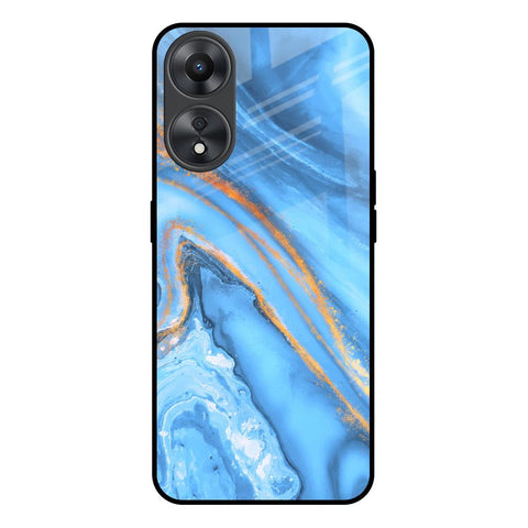 Vibrant Blue Marble Oppo A58 5G Glass Back Cover Online