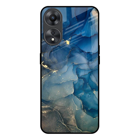 Blue Cool Marble Oppo A58 5G Glass Back Cover Online