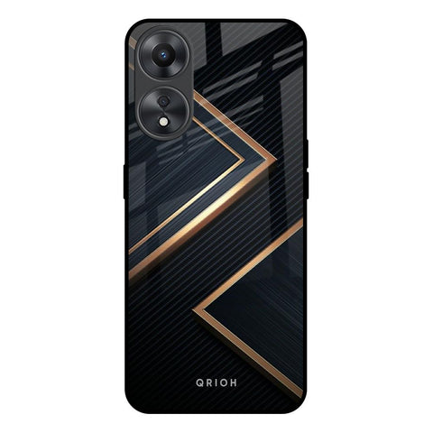 Sleek Golden & Navy Oppo A58 5G Glass Back Cover Online