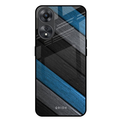Multicolor Wooden Effect Oppo A58 5G Glass Back Cover Online