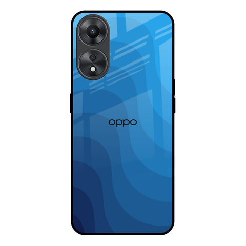 Blue Wave Abstract Oppo A58 5G Glass Back Cover Online