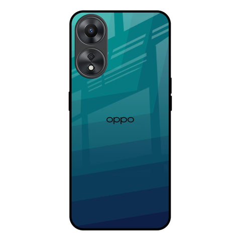 Green Triangle Pattern Oppo A58 5G Glass Back Cover Online