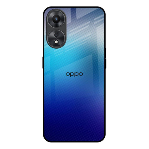 Blue Rhombus Pattern Oppo A58 5G Glass Back Cover Online