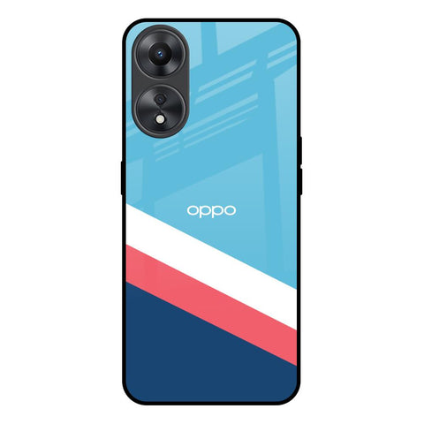 Pink & White Stripes Oppo A58 5G Glass Back Cover Online