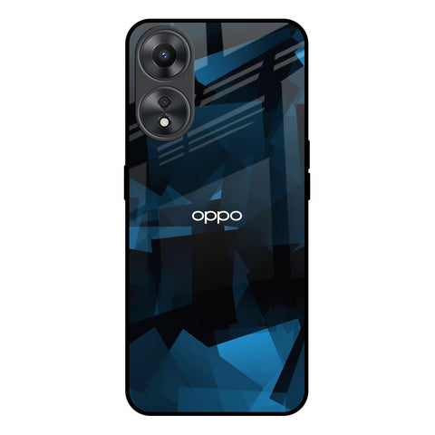 Polygonal Blue Box Oppo A58 5G Glass Back Cover Online