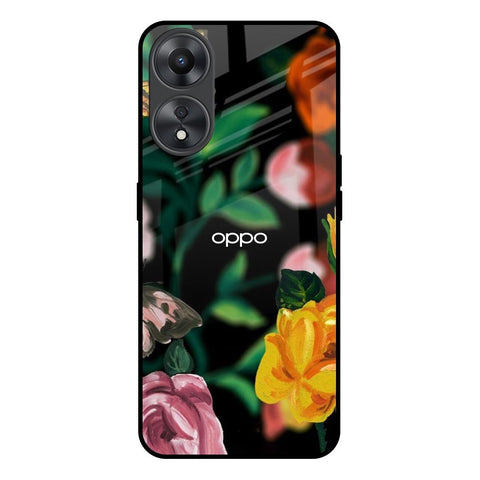 Flowers & Butterfly Oppo A58 5G Glass Back Cover Online