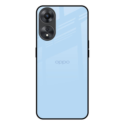 Pastel Sky Blue Oppo A58 5G Glass Back Cover Online