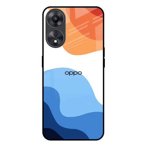 Wavy Color Pattern Oppo A58 5G Glass Back Cover Online