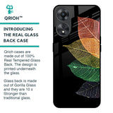 Colorful Leaves Glass Case for Oppo A58 5G