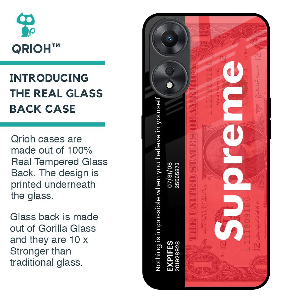 Supreme Ticket Glass Case for Oppo A58 5G
