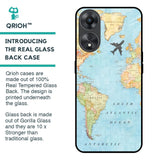 Travel Map Glass Case for Oppo A58 5G
