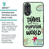 Travel Stamps Glass Case for Oppo A58 5G