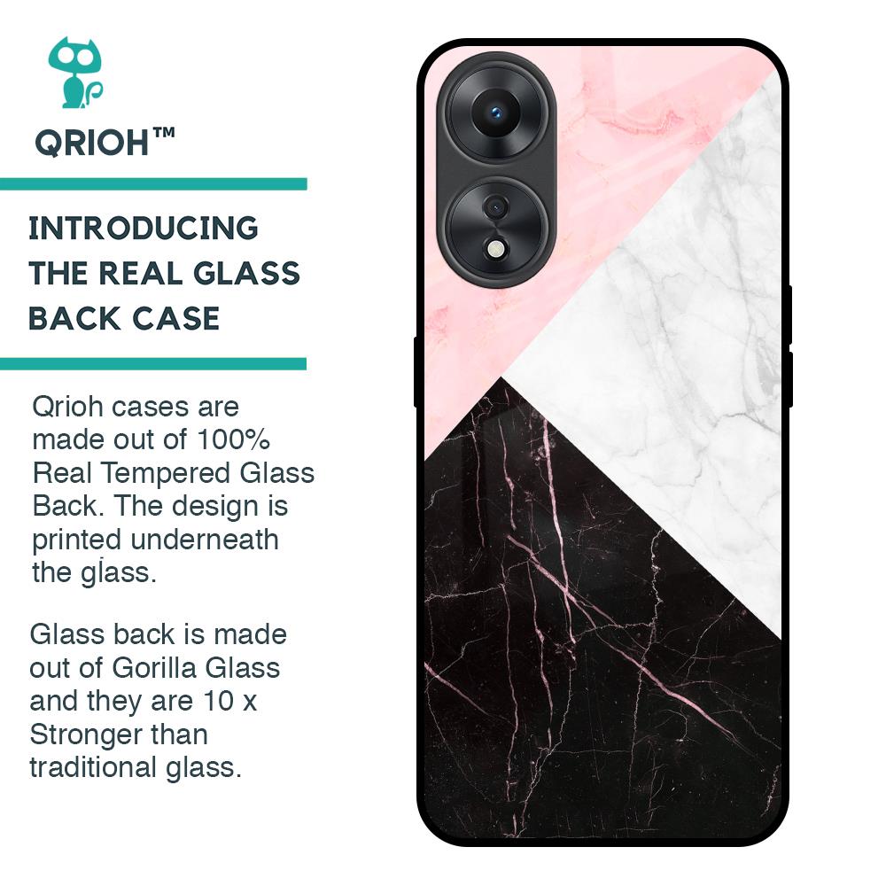 Marble Collage Art Glass Case For Oppo A58 5G