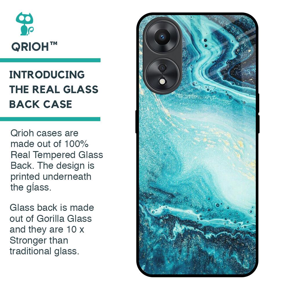 Sea Water Glass Case for Oppo A58 5G