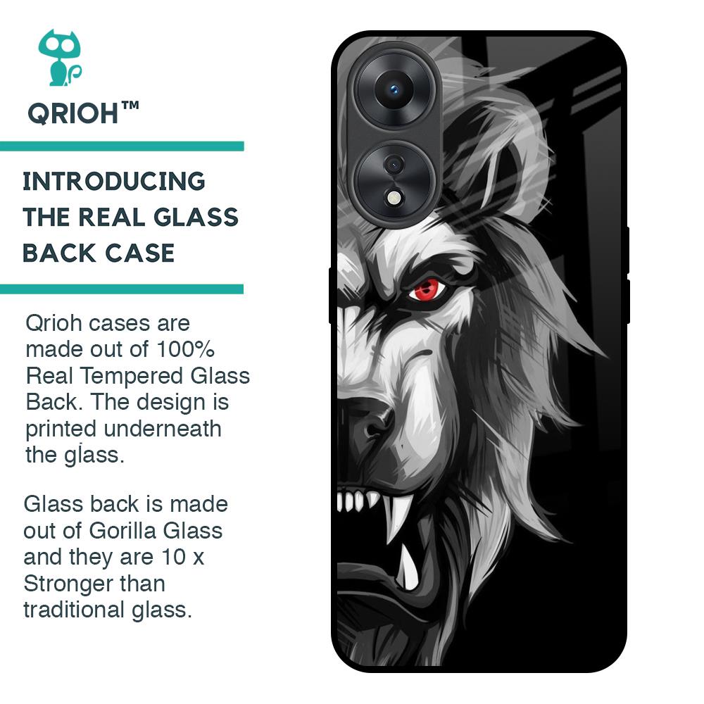 Wild Lion Glass Case for Oppo A58 5G
