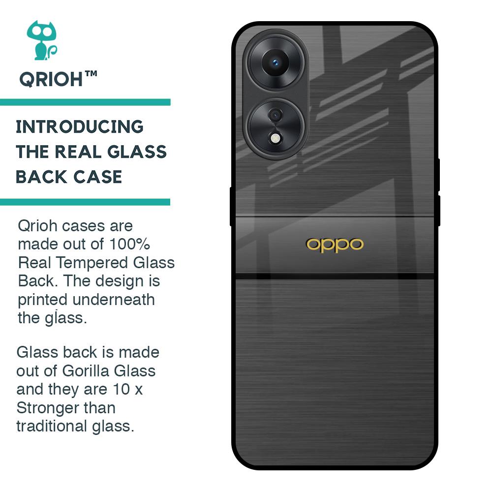 Grey Metallic Glass Case For Oppo A58 5G