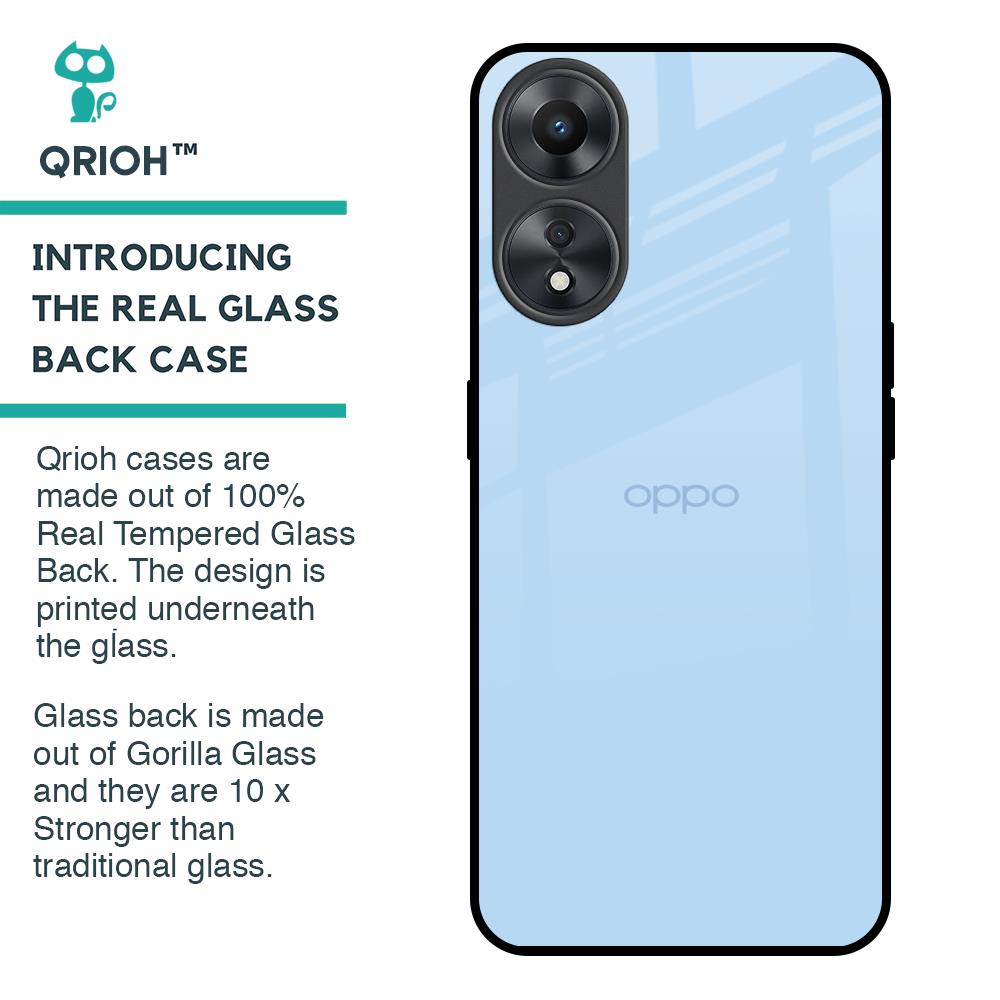 Pastel Sky Blue Glass Case for Oppo A58 5G
