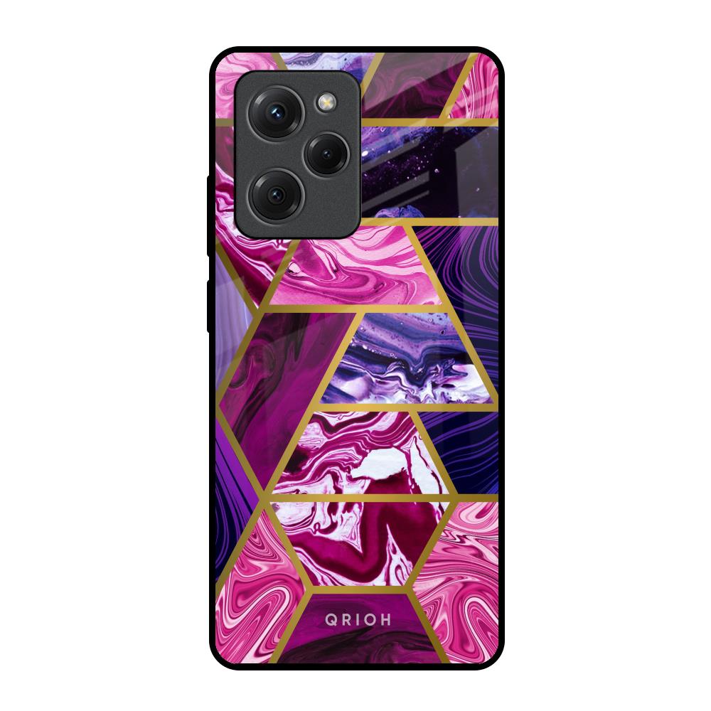 Electroplated Geometric Marble Poco X5 Pro 5G Glass Back Cover Online
