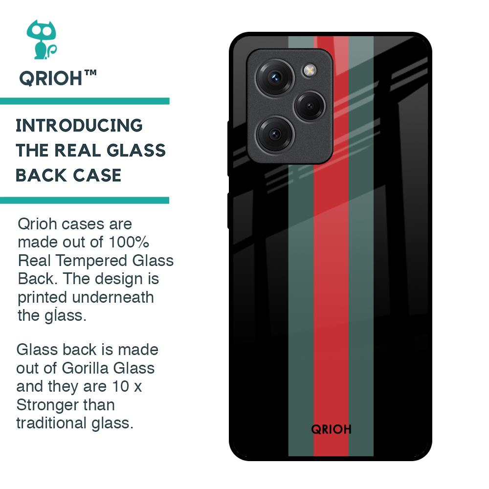 Vertical Stripes Glass Case for Poco X5 Pro 5G