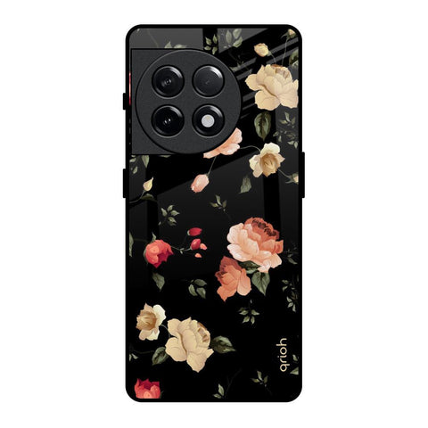 Black Spring Floral OnePlus 11R 5G Glass Back Cover Online