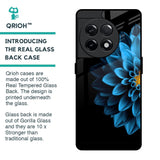 Half Blue Flower Glass Case for OnePlus 11R 5G