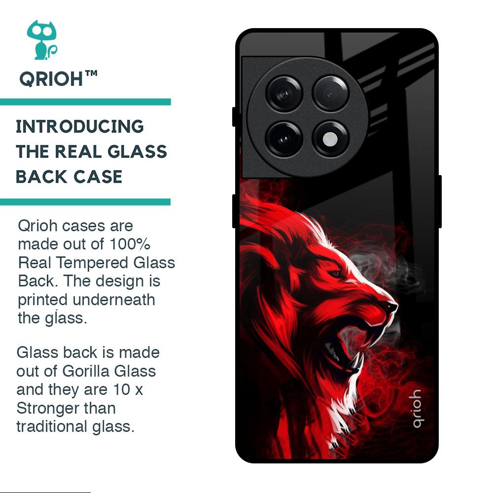 Red Angry Lion Glass Case for OnePlus 11R 5G