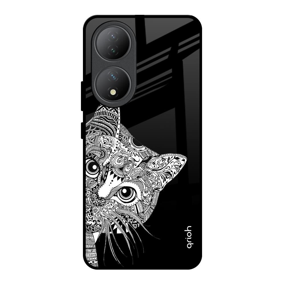 Kitten Mandala Vivo Y100 5G Glass Back Cover Online