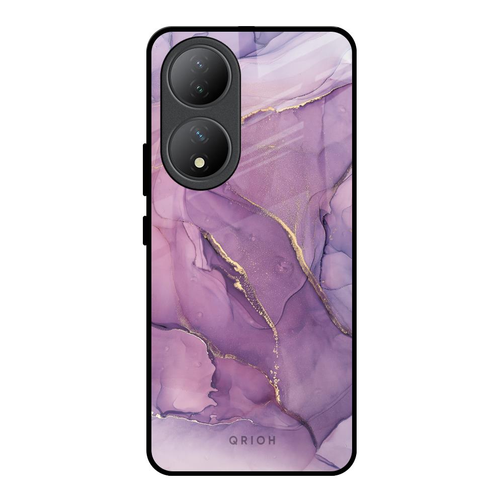 Purple Gold Marble Vivo Y100 5G Glass Back Cover Online