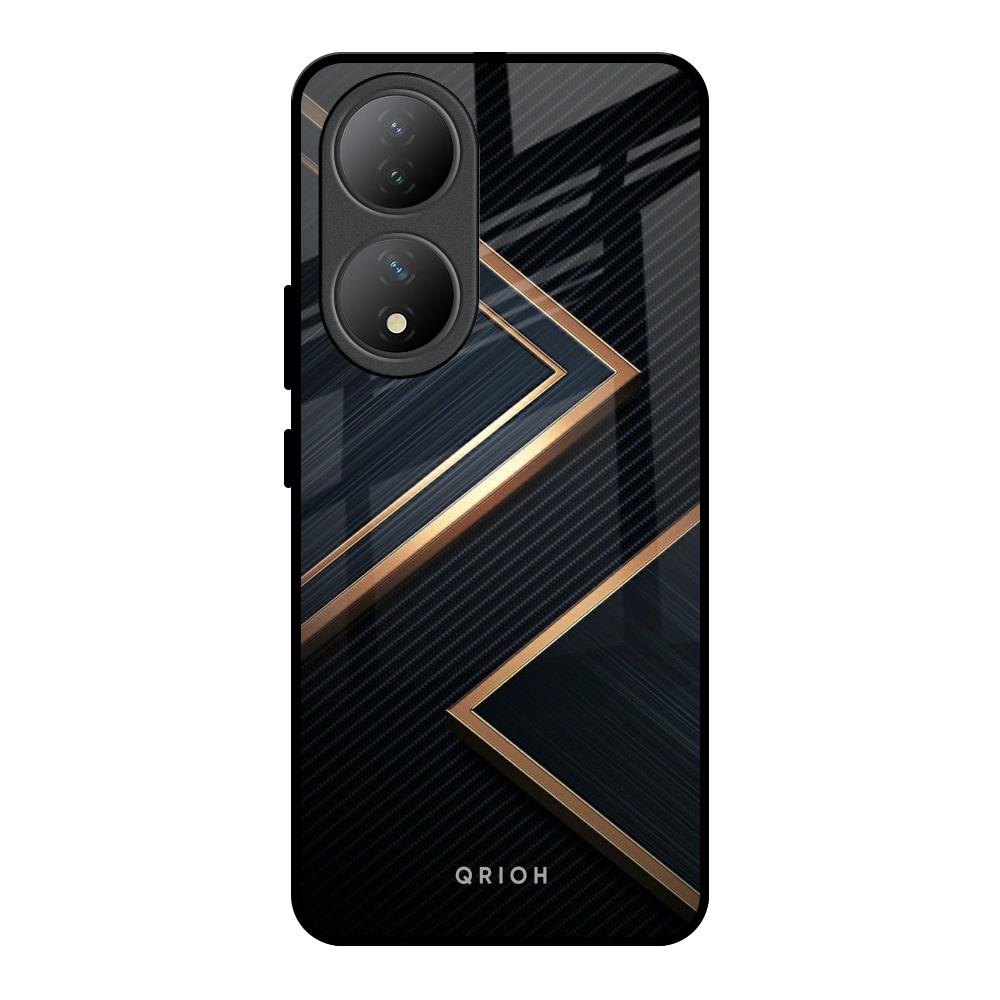 Sleek Golden & Navy Vivo Y100 5G Glass Back Cover Online