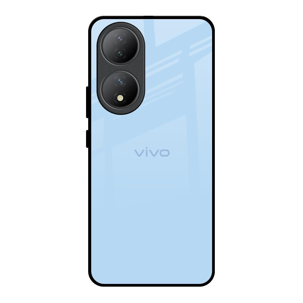 Pastel Sky Blue Vivo Y100 5G Glass Back Cover Online