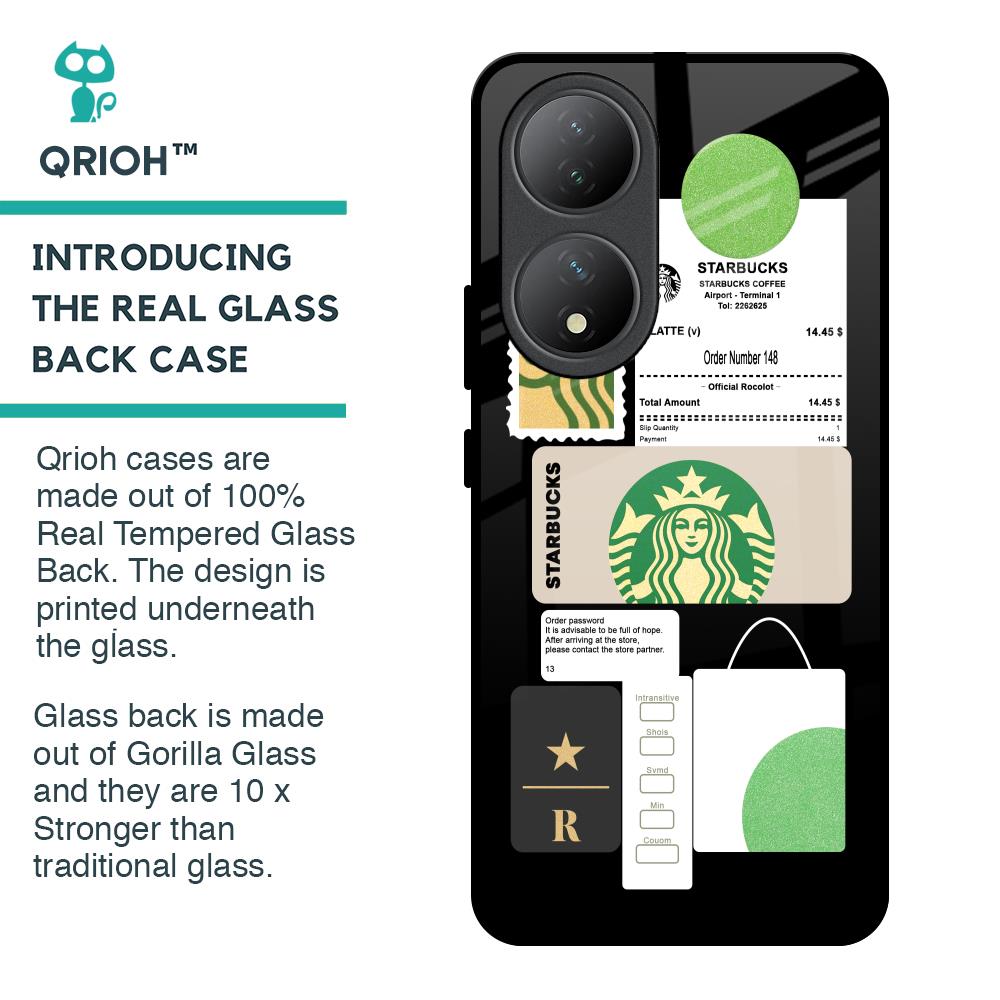 Coffee Latte Glass Case for Vivo Y100 5G