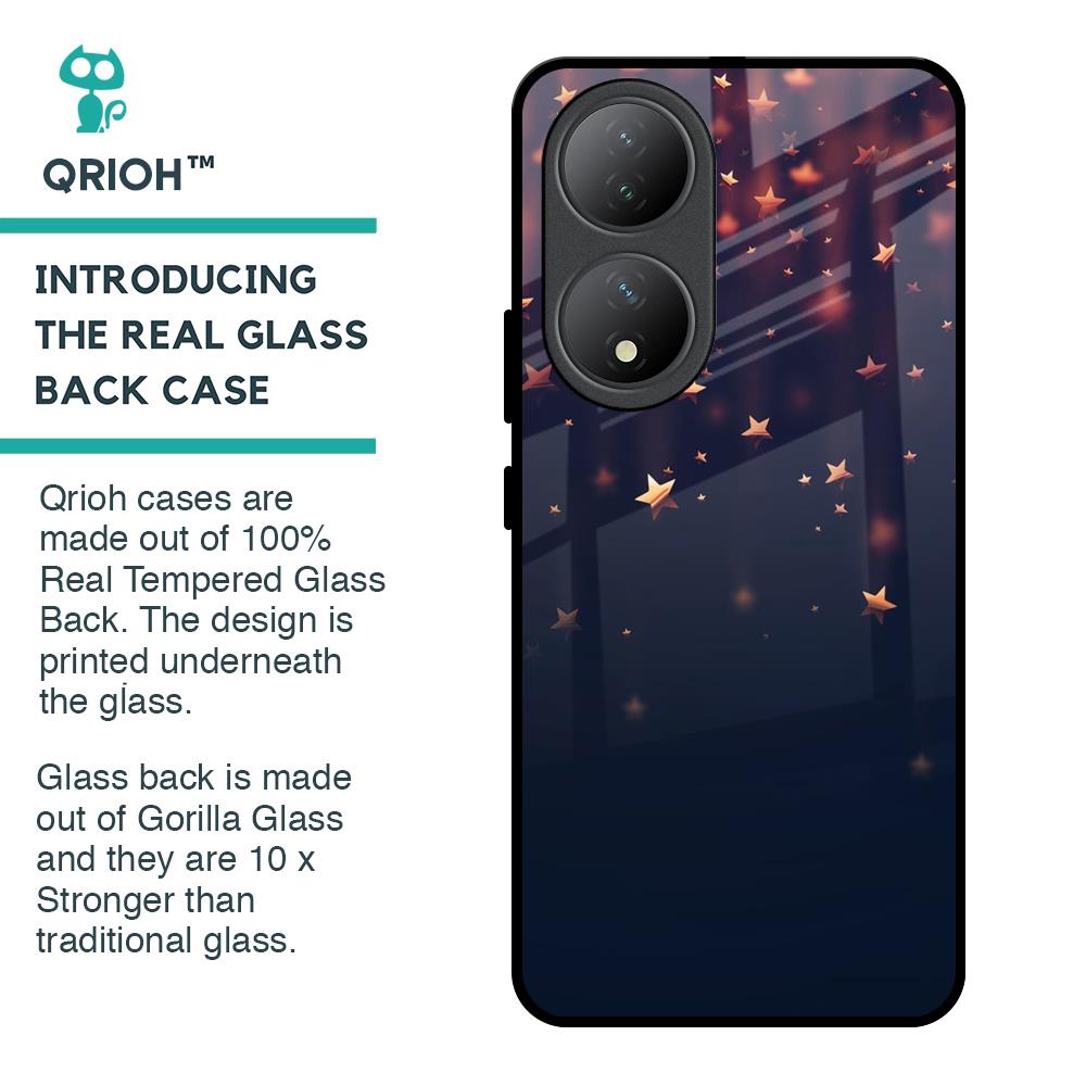 Falling Stars Glass Case For Vivo Y100 5G