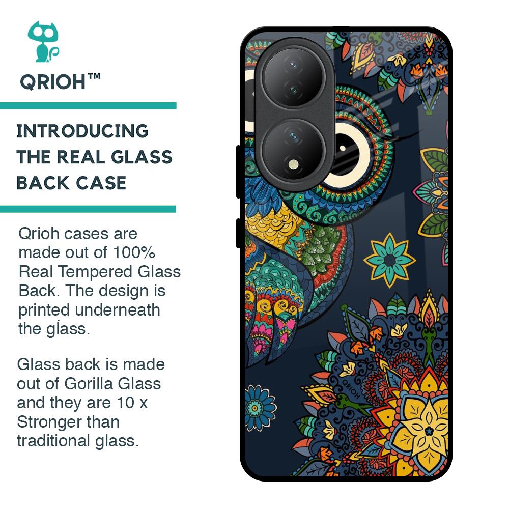 Owl Art Glass Case for Vivo Y100 5G