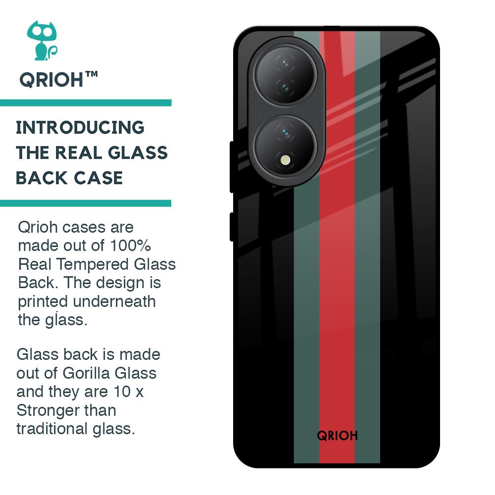 Vertical Stripes Glass Case for Vivo Y100 5G