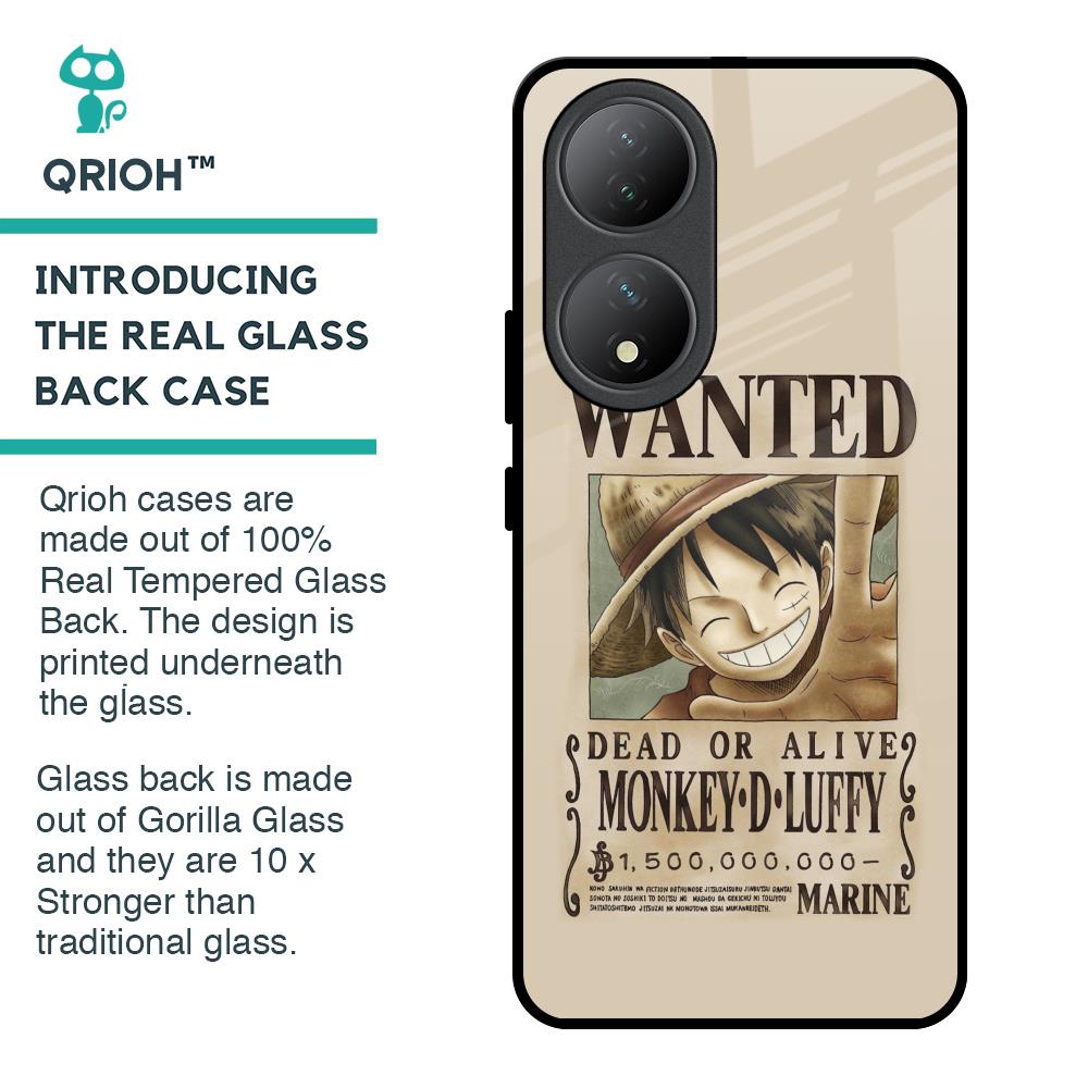 Luffy Wanted Glass Case for Vivo Y100 5G