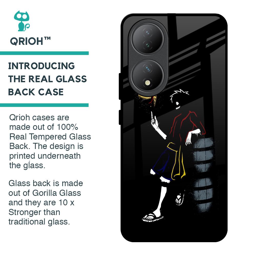 Luffy Line Art Glass Case for Vivo Y100 5G