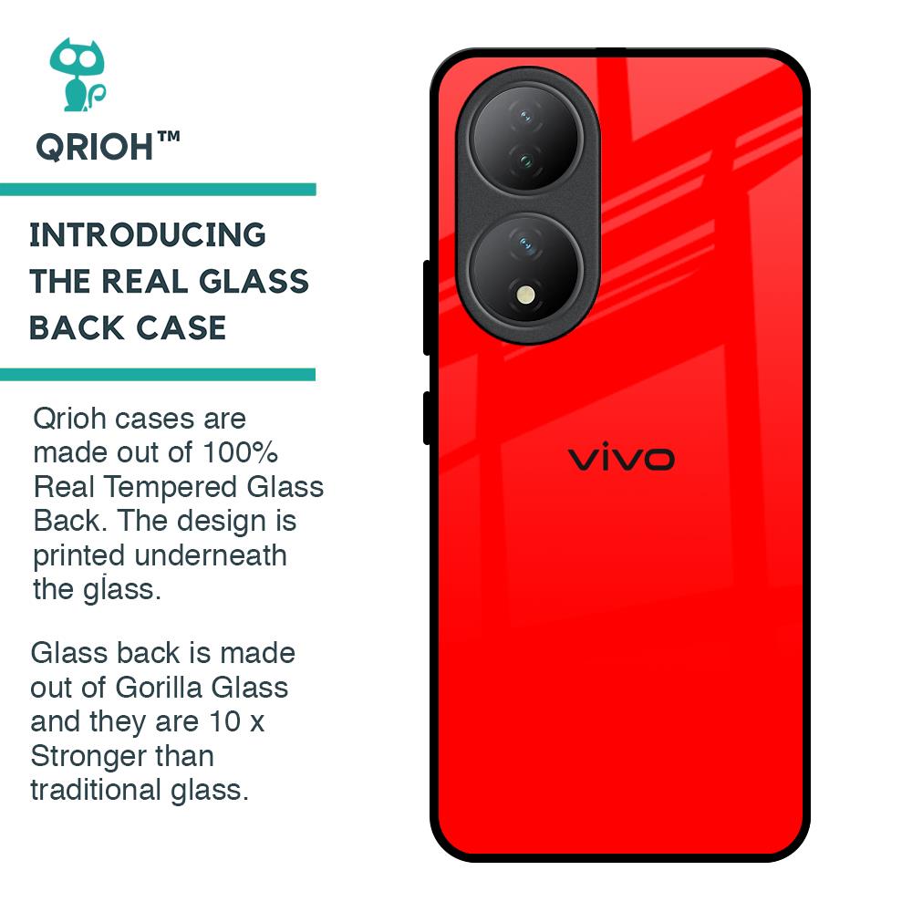 Blood Red Glass Case for Vivo Y100 5G