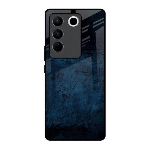 Dark Blue Grunge Vivo V27 5G Glass Back Cover Online