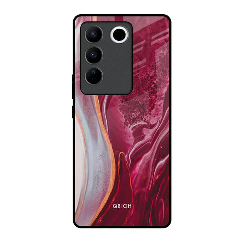 Crimson Ruby Vivo V27 5G Glass Back Cover Online