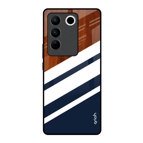 Bold Stripes Vivo V27 5G Glass Back Cover Online