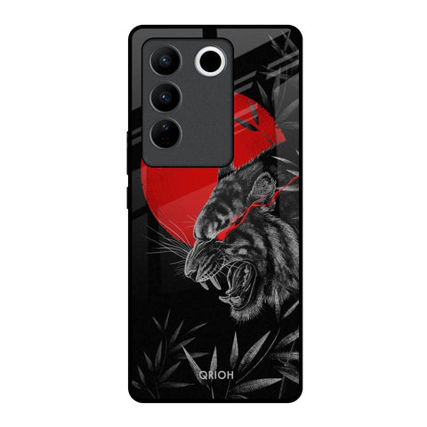 Red Moon Tiger Vivo V27 5G Glass Back Cover Online