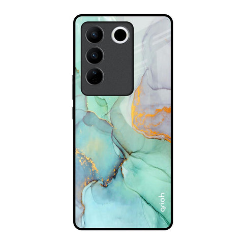 Green Marble Vivo V27 5G Glass Back Cover Online