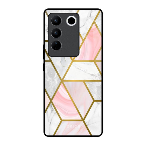 Geometrical Marble Vivo V27 5G Glass Back Cover Online