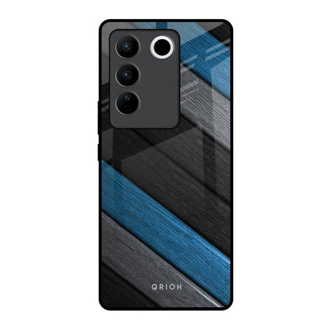 Multicolor Wooden Effect Vivo V27 5G Glass Back Cover Online